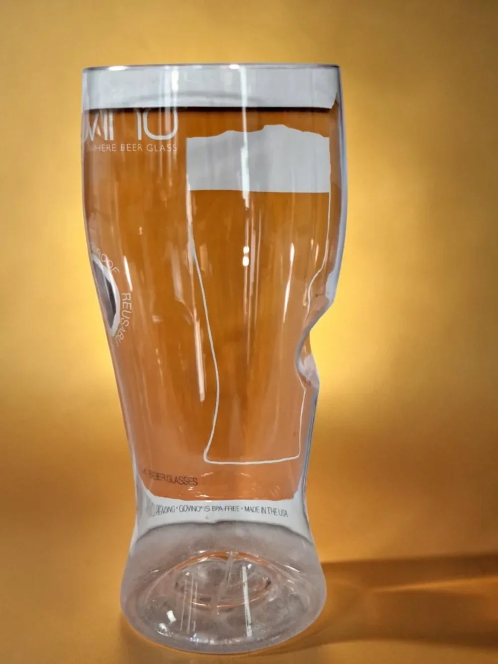 GOVINO Unbreakable Plastic Pint Beer Glasses, 16 oz, set of 4